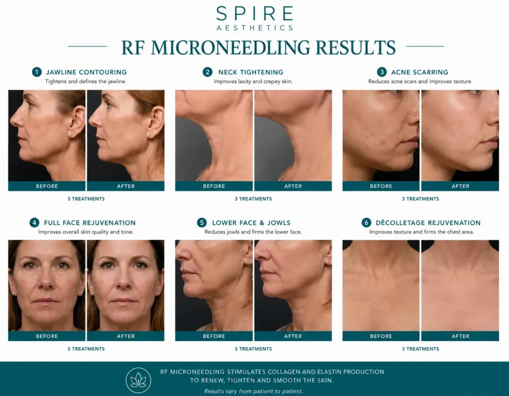 RF Microneedling Skin tightening Leamington Spa results