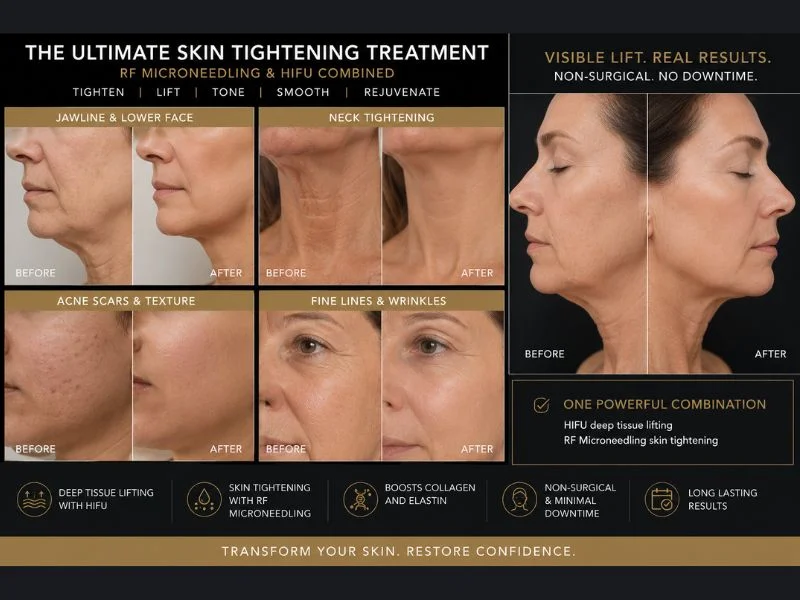 Results of combined treatment for the ultimate skin tightening treatment Leamington Spa